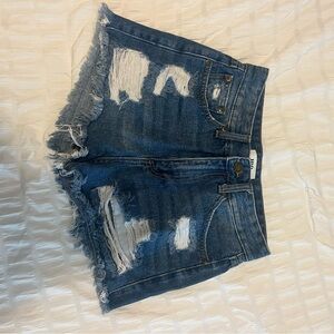 Distressed Denim Shorts